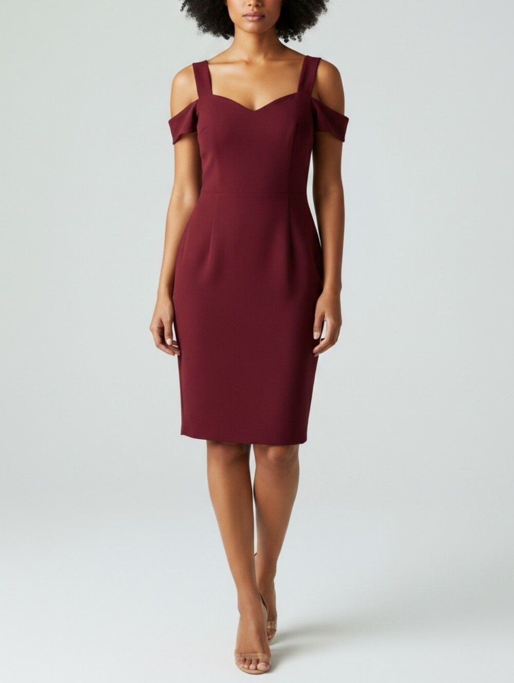 New Plus Size Cold-Shoulder Dress in Burgundy Size 3X